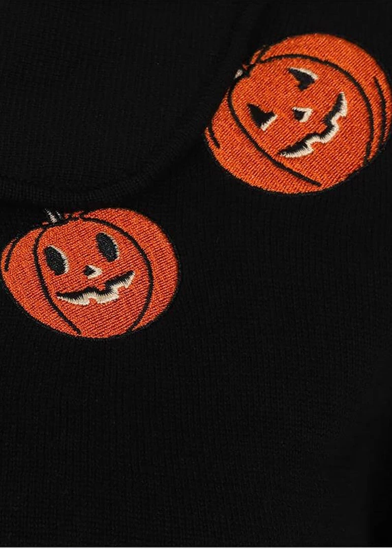 Collectif Halette Pumpkins 50's Cardigan Black New In