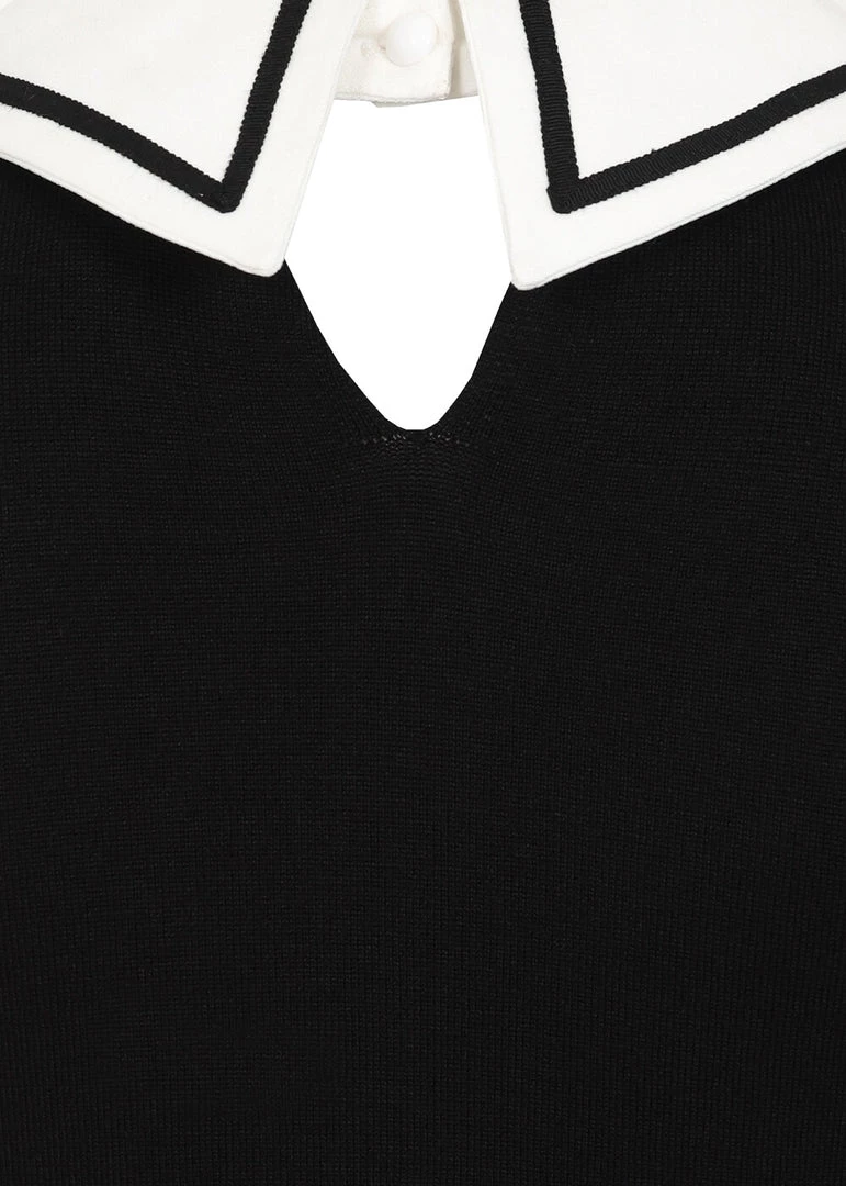 New In Collectif Giorgina 40's Jumper Black White