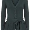 New In Collectif Flo Peplum 40's Cardigan Green