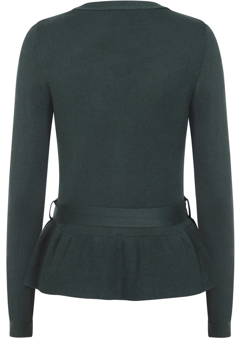 New In Collectif Flo Peplum 40's Cardigan Green
