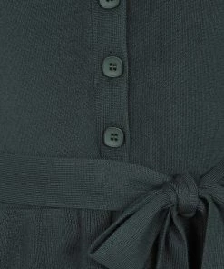 New In Collectif Flo Peplum 40's Cardigan Green