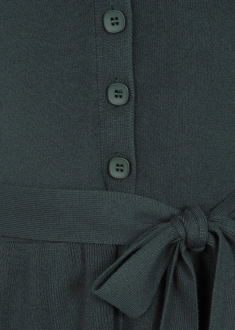 New In Collectif Flo Peplum 40's Cardigan Green