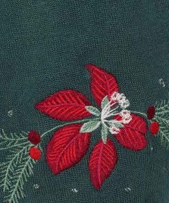 New In Collectif Stevie Escapist Floral 50's Jumper Green