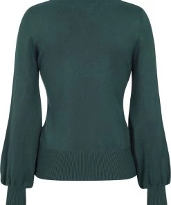 New In Collectif Stevie Escapist Floral 50's Jumper Green