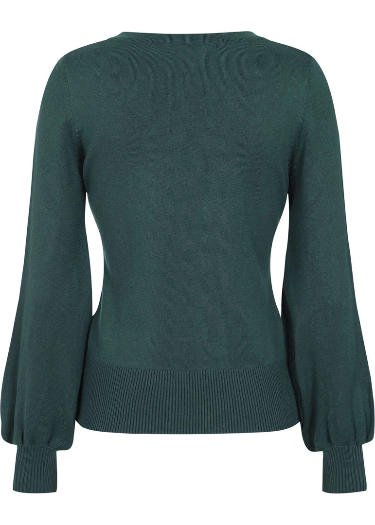 New In Collectif Stevie Escapist Floral 50's Jumper Green