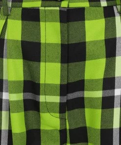 New In Collectif Rada Frogs Breath Check 60's Trousers Green