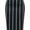 Collectif Polly Witch Stripes 50's Pencil Skirt Black New In