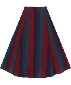 Collectif Clara Jewel Stripe 50's Swing Skirt Multi New In