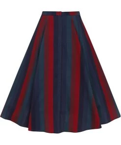 Collectif Clara Jewel Stripe 50's Swing Skirt Multi New In