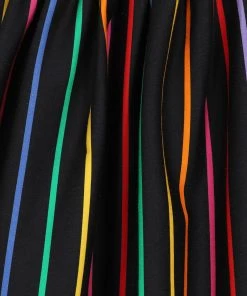 Collectif Jasmine Dark Rainbow 50's Swing Skirt Multi New In