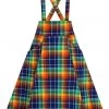 Collectif Alexa Rainbow Check 50's Swing Skirt Multi New In