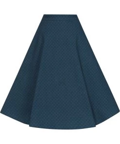 Collectif Cassie Mermaid Scallop 50's Swing Skirt Petrol