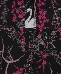 Collectif Megan Swan Forest 50's Swing Skirt Black New In