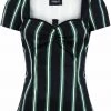 Collectif Mimi Witch Stripes 50's Top Black New In