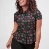 Collectif Mary Grace Love Rose 40's Blouse Black