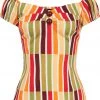 Collectif Dolores Alternate Stripe 50's Top Multicolour New In