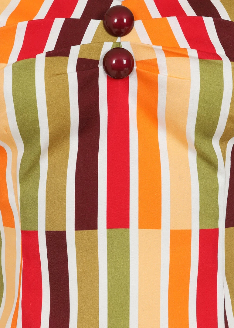 Collectif Dolores Alternate Stripe 50's Top Multicolour New In