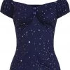 Collectif Dolores Magic Stars 50's Top Navy Blue