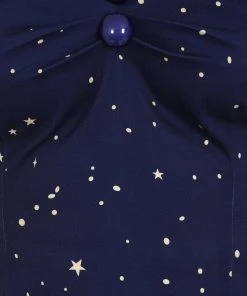 Collectif Dolores Magic Stars 50's Top Navy Blue