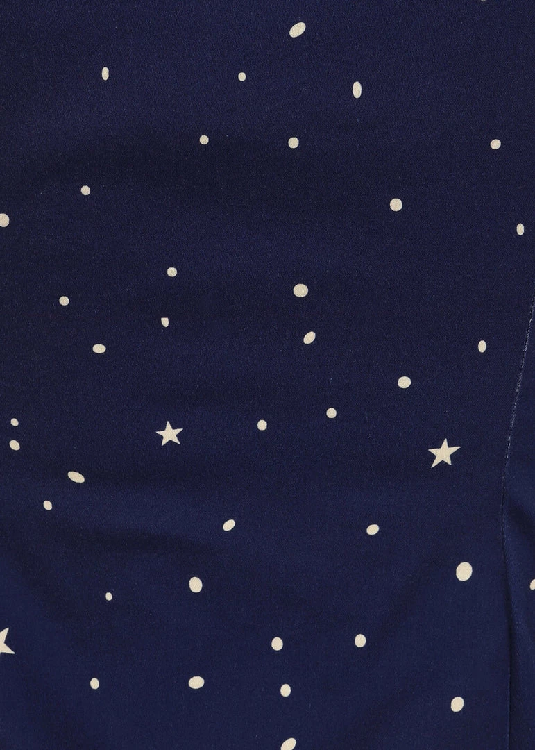 Collectif Dolores Magic Stars 50's Top Navy Blue