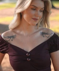 New In Collectif Dolores 50's Top Plum
