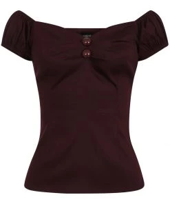 New In Collectif Dolores 50's Top Plum