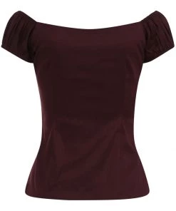 New In Collectif Dolores 50's Top Plum