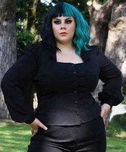 Collectif Lillian 40's Blouse Black