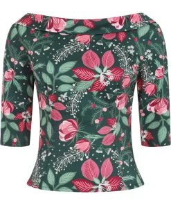 New In Collectif Cordelia Escapist 40's Floral Top