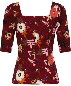 New In Collectif Dolores Forest Floor 50's Top Wine