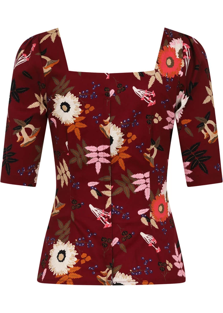 New In Collectif Dolores Forest Floor 50's Top Wine