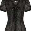 Collectif Tura Little Stars 40's Blouse Black New In