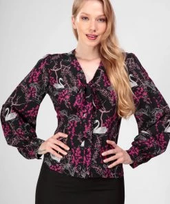 Collectif Luiza Swan Forest 40's Blouse Multicolour