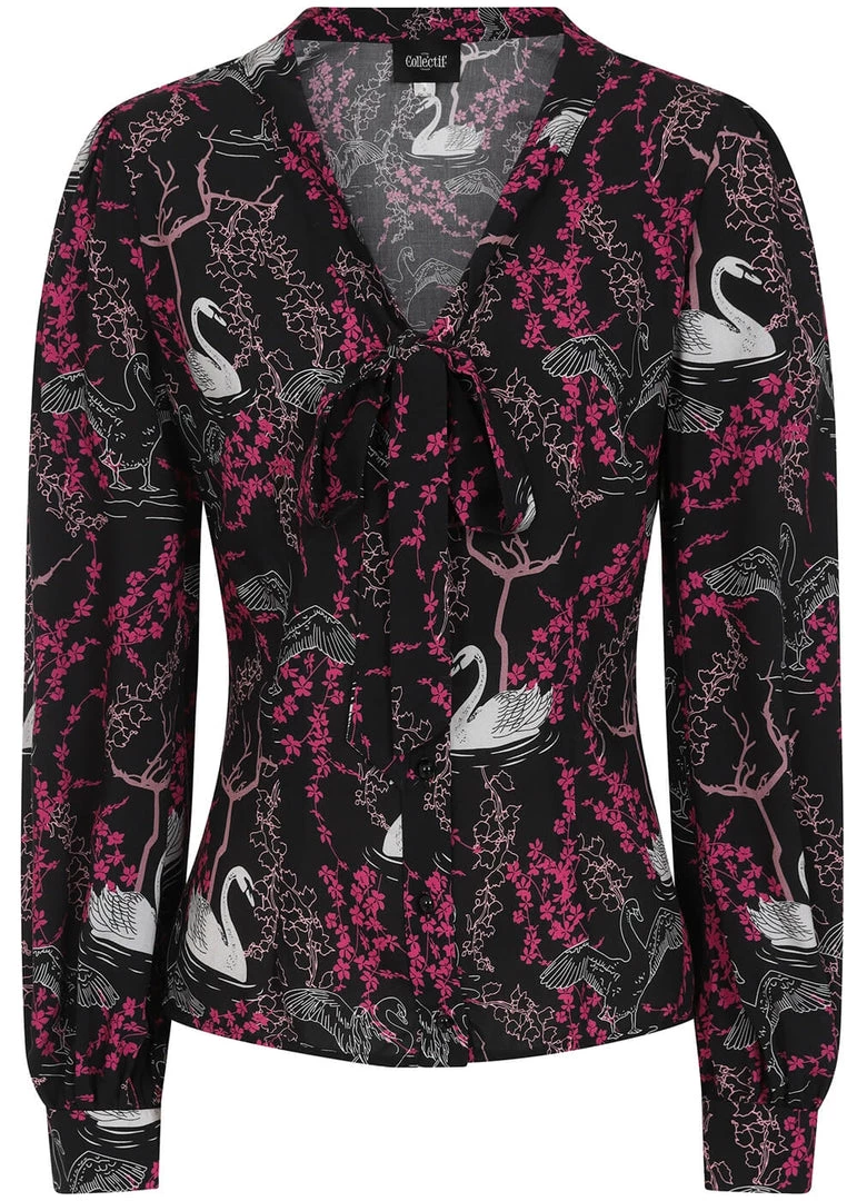 Collectif Luiza Swan Forest 40's Blouse Multicolour