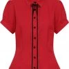 New In Collectif Bryonny 40's Blouse Red