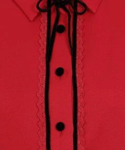 New In Collectif Bryonny 40's Blouse Red