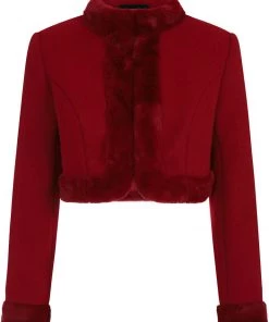 Collectif Marcia Faux Fur 40's Bolero Wine New In