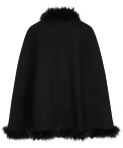 Collectif Kori Faux Fur 40's Cape Black New In