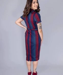 New In Collectif Caterina Jewel Stripe 50's Pencil Dress Multi