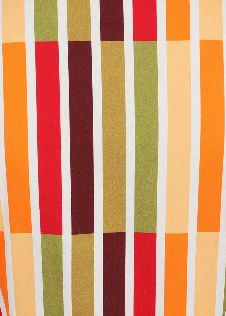 New In Collectif Caterina Alternate Stripe 50's Pencil Dress Multi