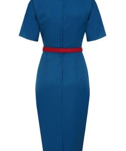 Collectif Aleksi 50's Pencil Dress Petrol New In