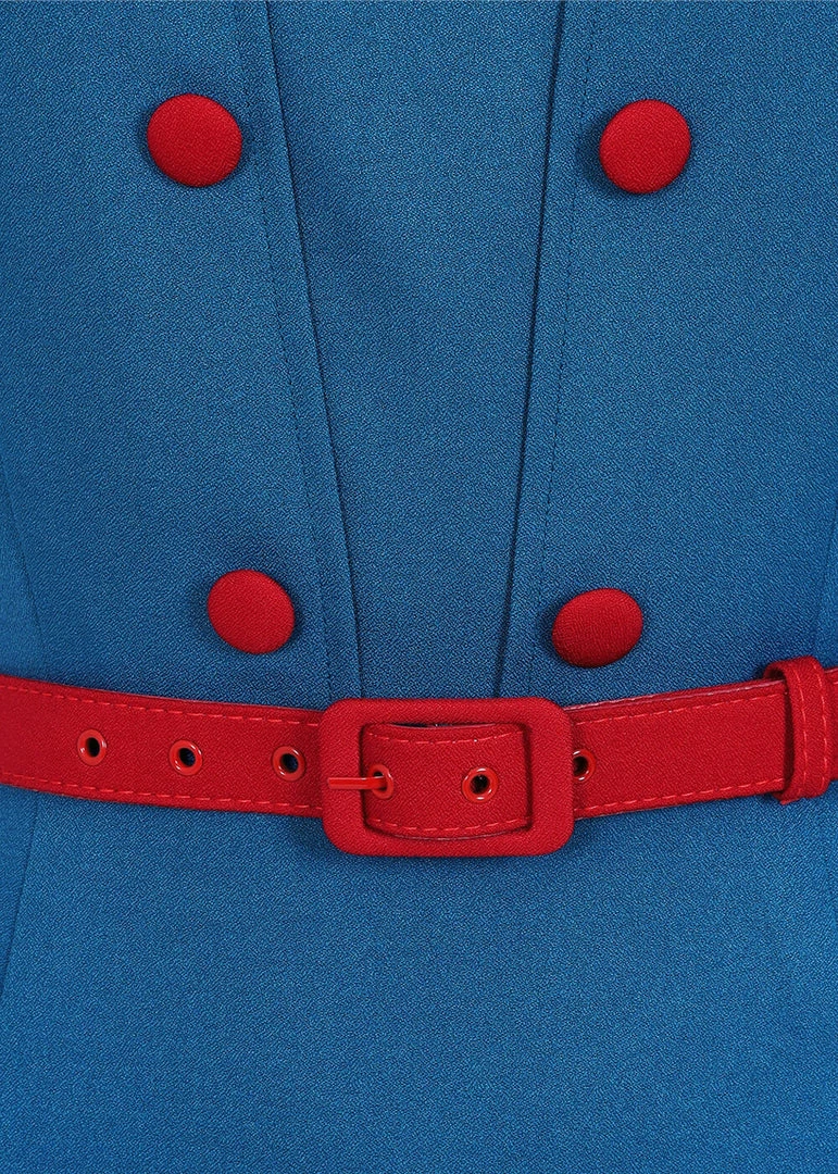 Collectif Aleksi 50's Pencil Dress Petrol New In