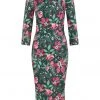 New In Collectif Vanessa Escapist Floral 50's Pencil Dress Multi