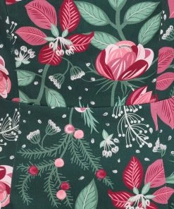 New In Collectif Vanessa Escapist Floral 50's Pencil Dress Multi