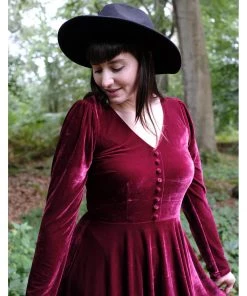 Collectif Clarina 60's Mini Dress Wine