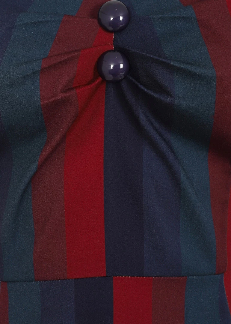 Collectif Dolores Jewel Stripe 50's Swing Dress Multi New In