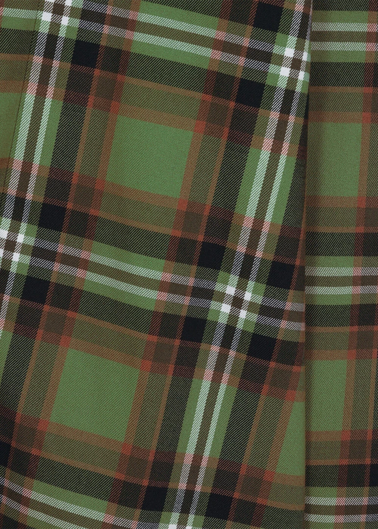 New In Collectif Dolores Dales Check 50's Swing Dress Green