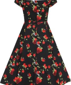 Collectif Dolores Deathly Apples 50's Swing Dress Black