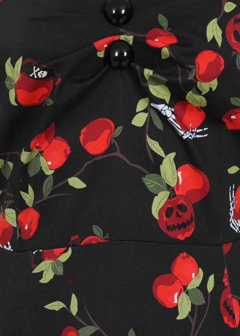 Collectif Dolores Deathly Apples 50's Swing Dress Black