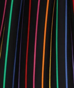 Collectif Amber-Lea Dark Rainbow 50's Swing Dress Multi New In